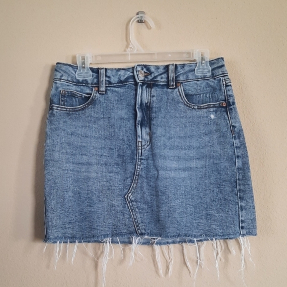 Wild Fable Denim Mini Skirt Cut Off Cute Basics Essentials Capsule Minimalist